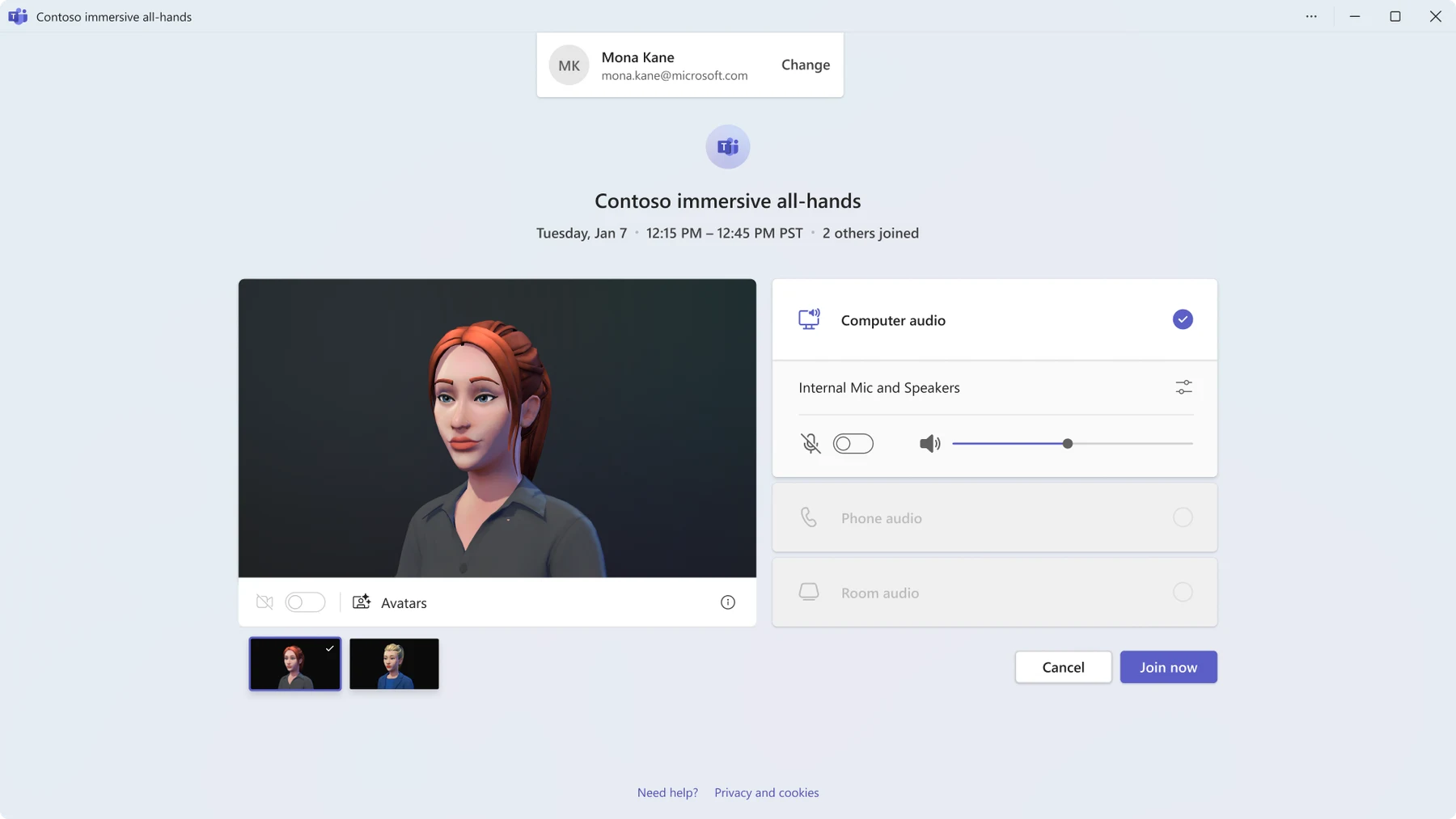 Creating a familiar avatar entry experience