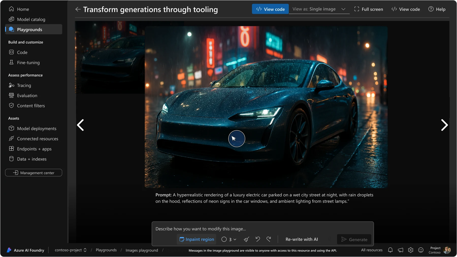 Image generation playground